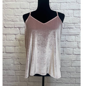 Madewell Velvet Tank Top in Wisteria Dove L. V-neck.